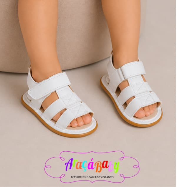 Sandália Bebê Araçá Baby – Confortável Antiderrapante Calce Fácil Casual Verão Menino