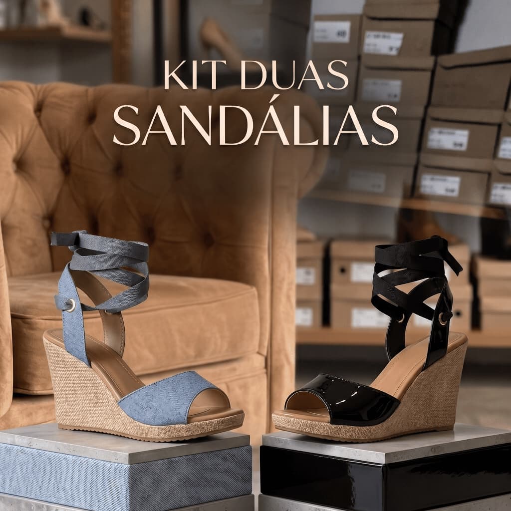 Kit Sandália Feminina Plataforma Anabela Blogueira - Promoção 2 Unidades Envio Imediato