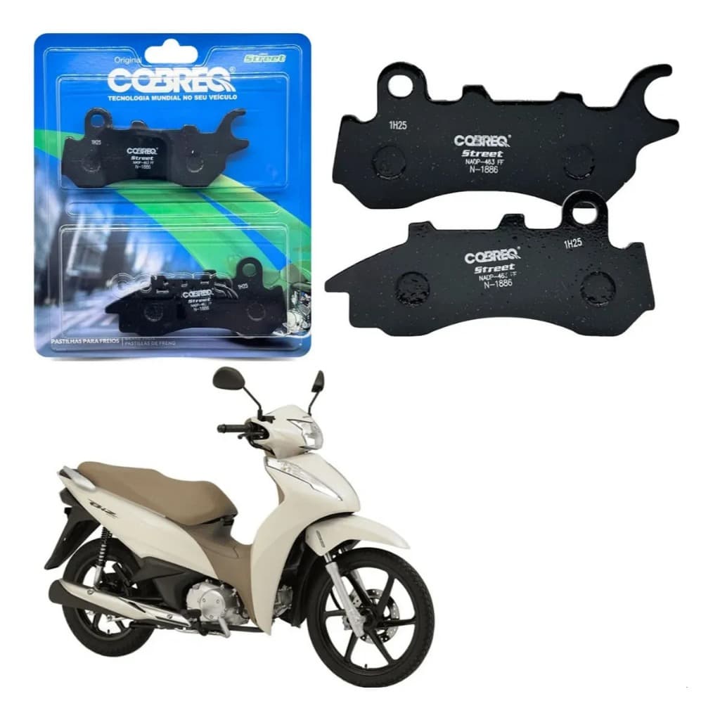 Pastilha Freio Dianteiro Honda Biz 125i CBS 2019 a 2026 Original Cobreq