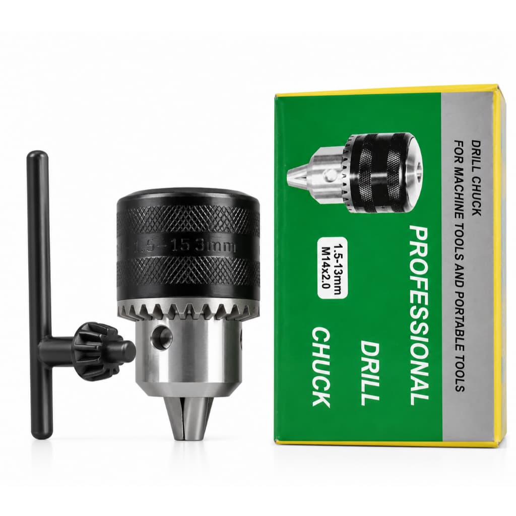 Mandril Profissional para Furadeira 1.5–13mm M14x2.0 / 1/2-20UNF com Chave