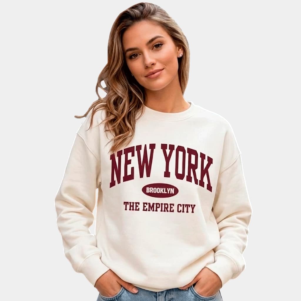 Moletom Feminino Flanelado Blusa De Frio Gola Careca Casaco