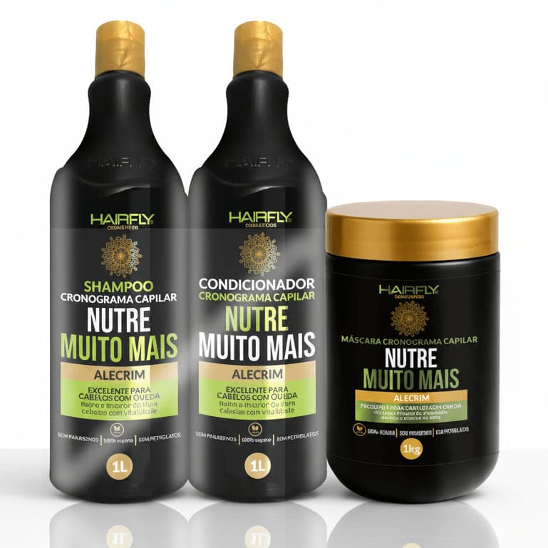 Kit Completo - Shampoo, Condicionador e Máscara Nutre Muito Mais Hair Fly