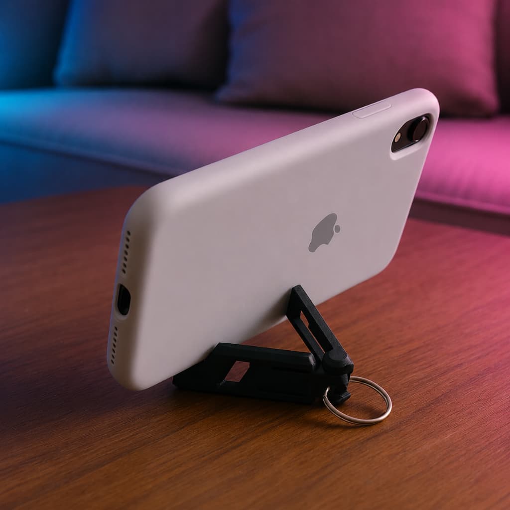 Chaveiro Suporte para Celular Portátil e Dobrável com Design Moderno e Multifuncional