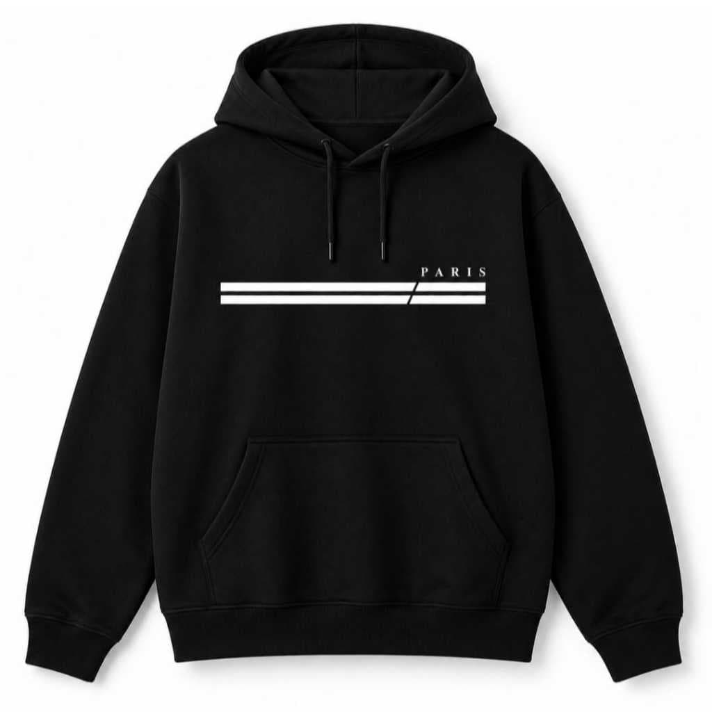 Blusa Moletom Masculino Paris Canguru Com Capuz Cordão Flanelado