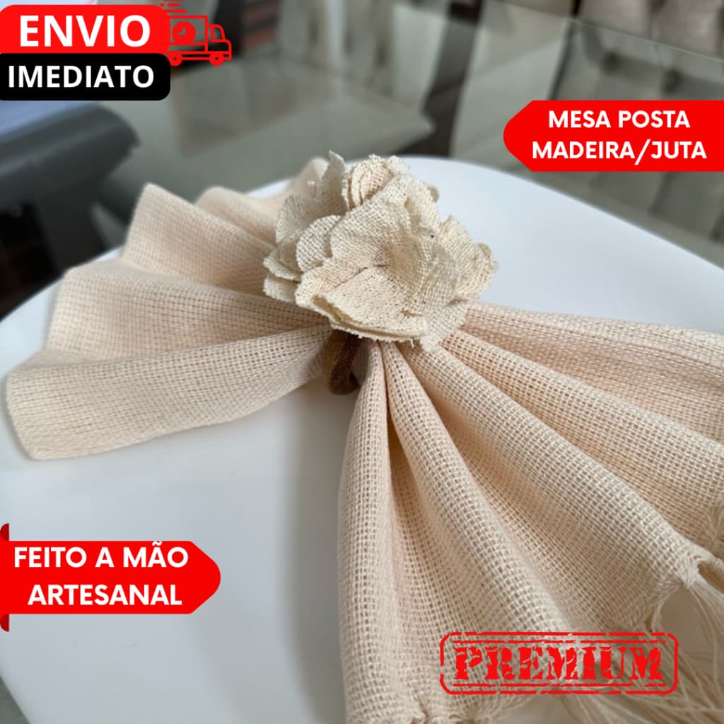 Peças Porta Guardanapo Artesanal Juta Natural Mesa Posta Sustentável Mesa posta elegante. ARTESANAL.