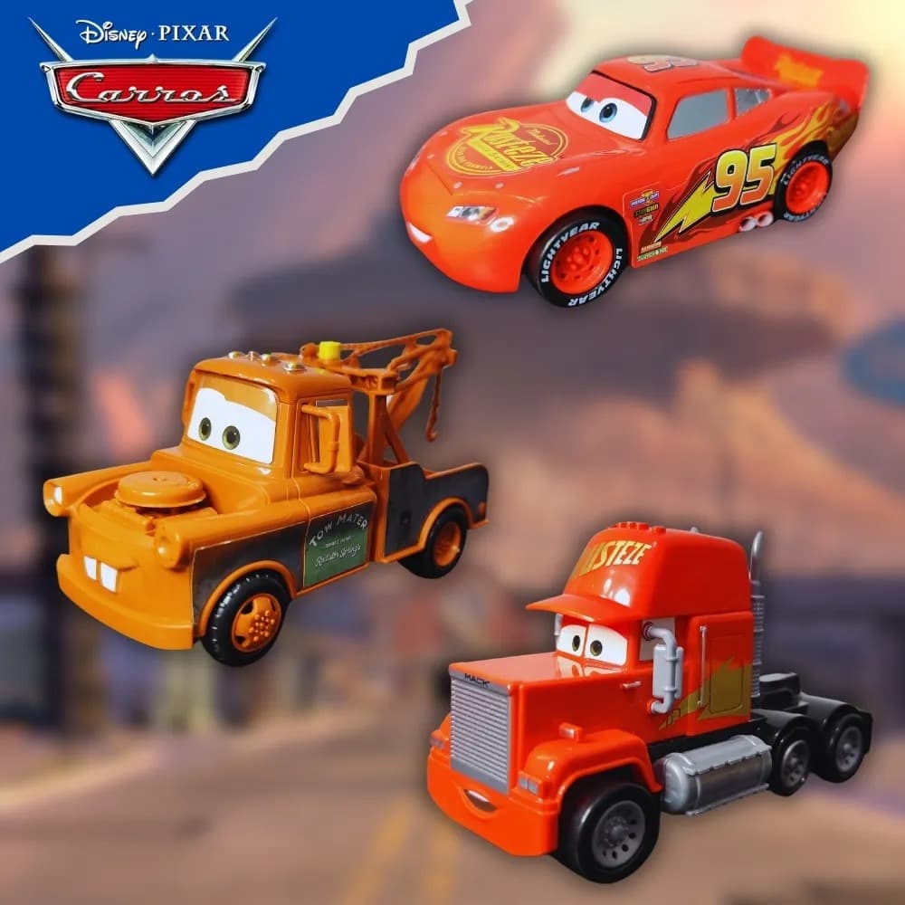 Carrinhos Disney Pixar Carros - McQueen e Mate | Produto Licenciado Original | Roda Livre
