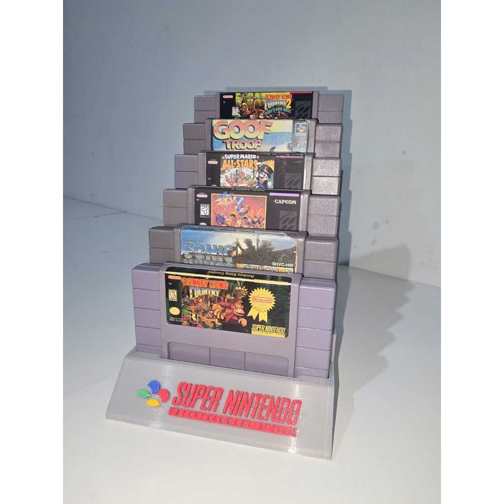 Suporte Expositor para Fitas e Cartuchos Super Nintendo (SNES) - 6 Slots