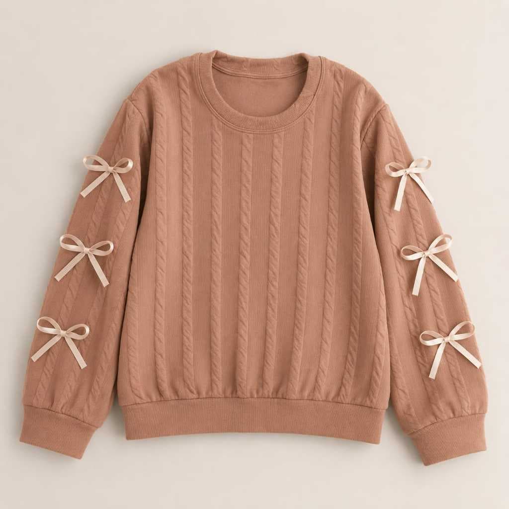 Blusa Infantil menina manga longa comprida lacinhos moda detalhe lacinhos frio inverno