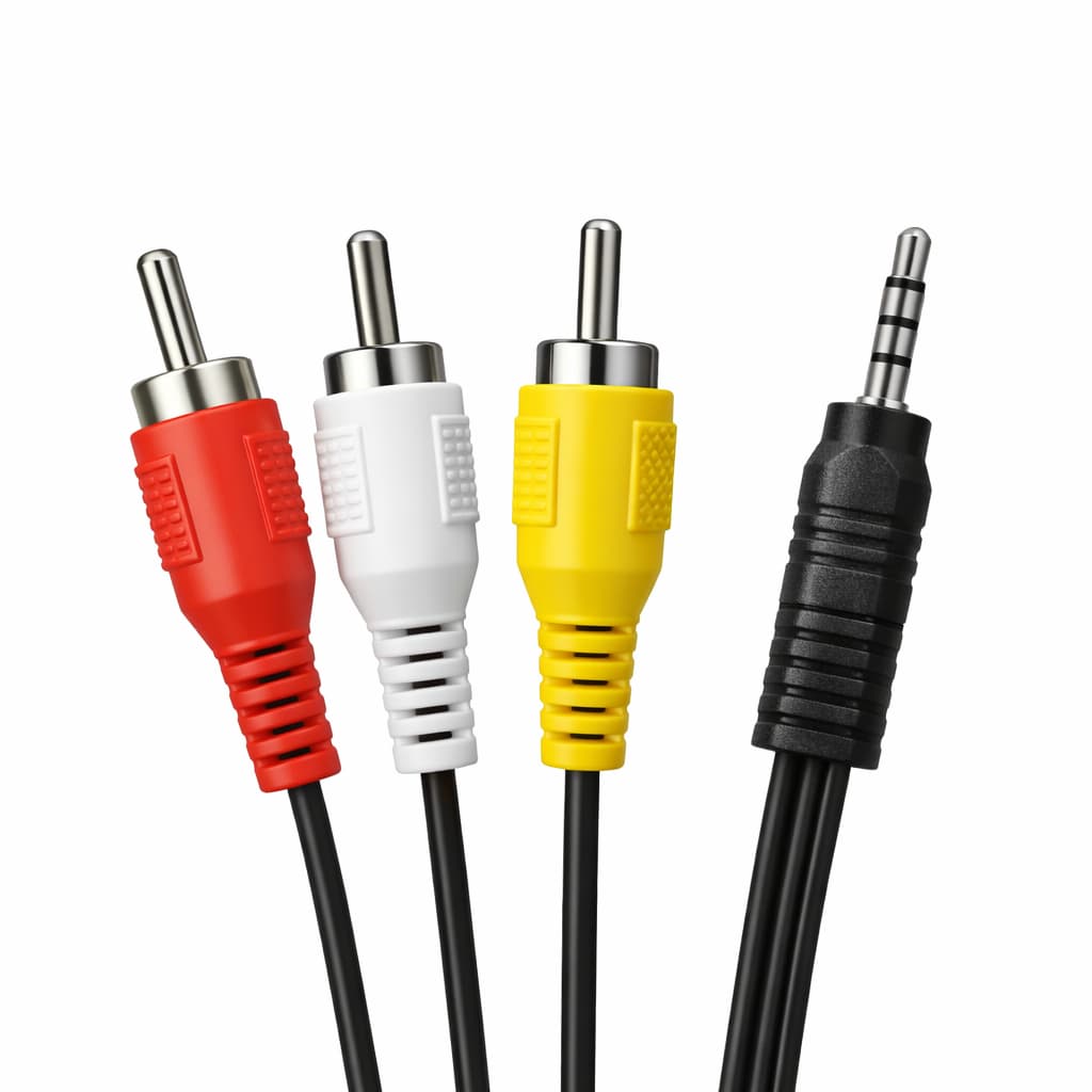 Cabo P2 AV 3 RCA - Conector P2 3.5mm para 3 RCA, Alta Qualidade de Áudio e Vídeo, 1 Metro, Alta Fidelidade