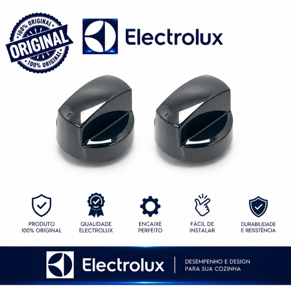 Kit 2 Botoes Manipulo P Fogao Eletrolux 76dab e outros modelos