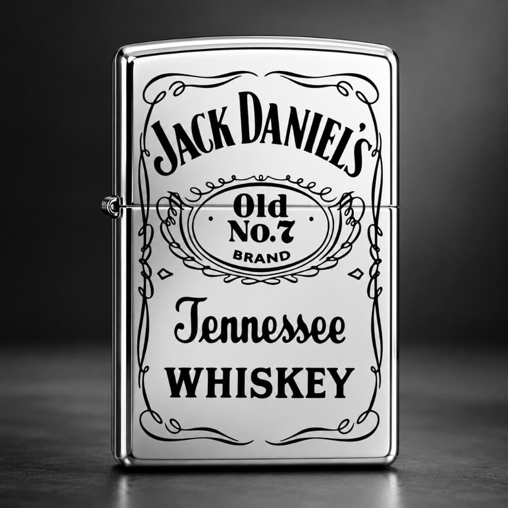 Isqueiro Personalizado Com Logo Whisky Jack Daniel Bourbon Estilo Zippo