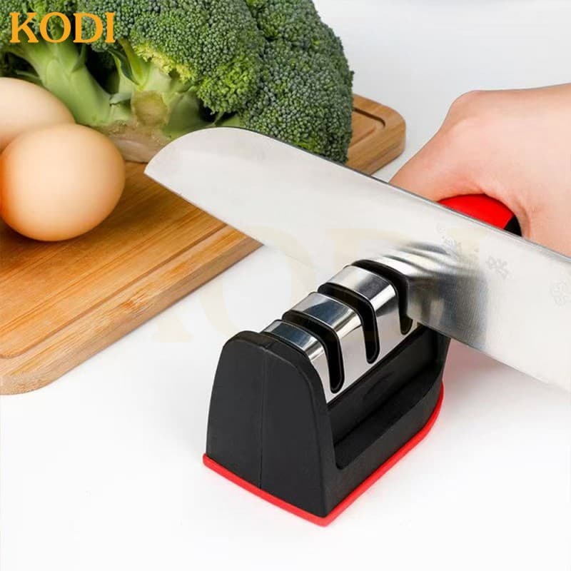Amolador Afiador De Facas Em Aço Inox Afiadores Amolador De Facas Profissional 3 Estágios-Q9