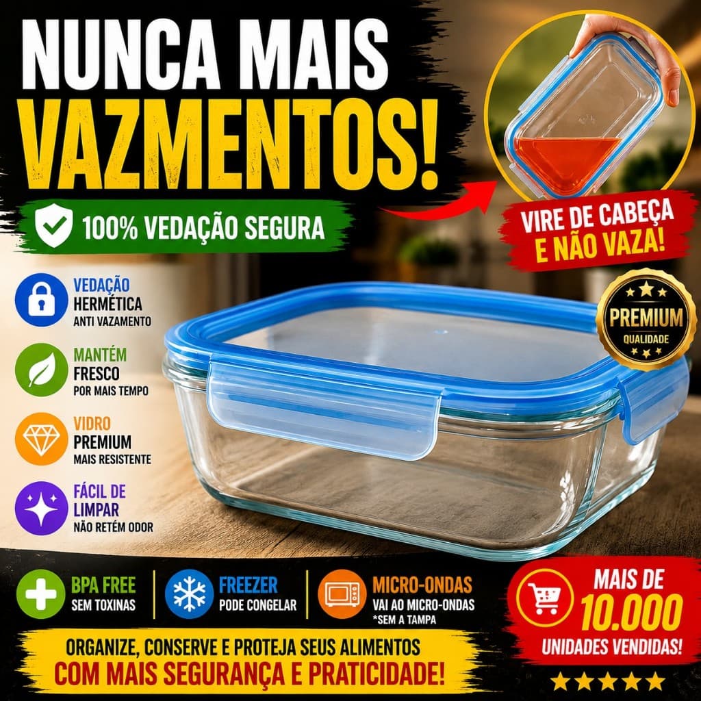 Pote Marmita Hermética Premium 370ml Vedação 100% Segura