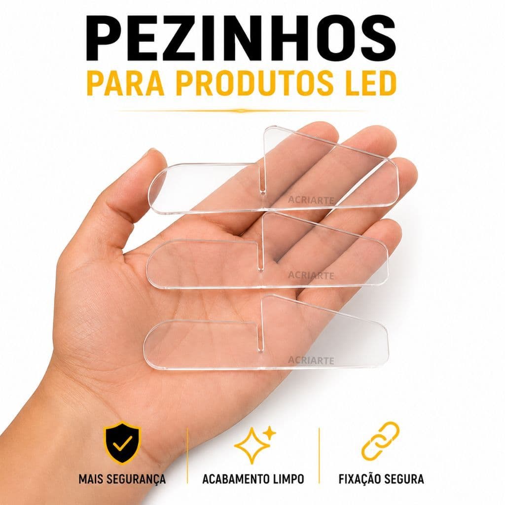 KIT 3 Pezinhos Suporte para LED, Suporte para Decoração, Apoio