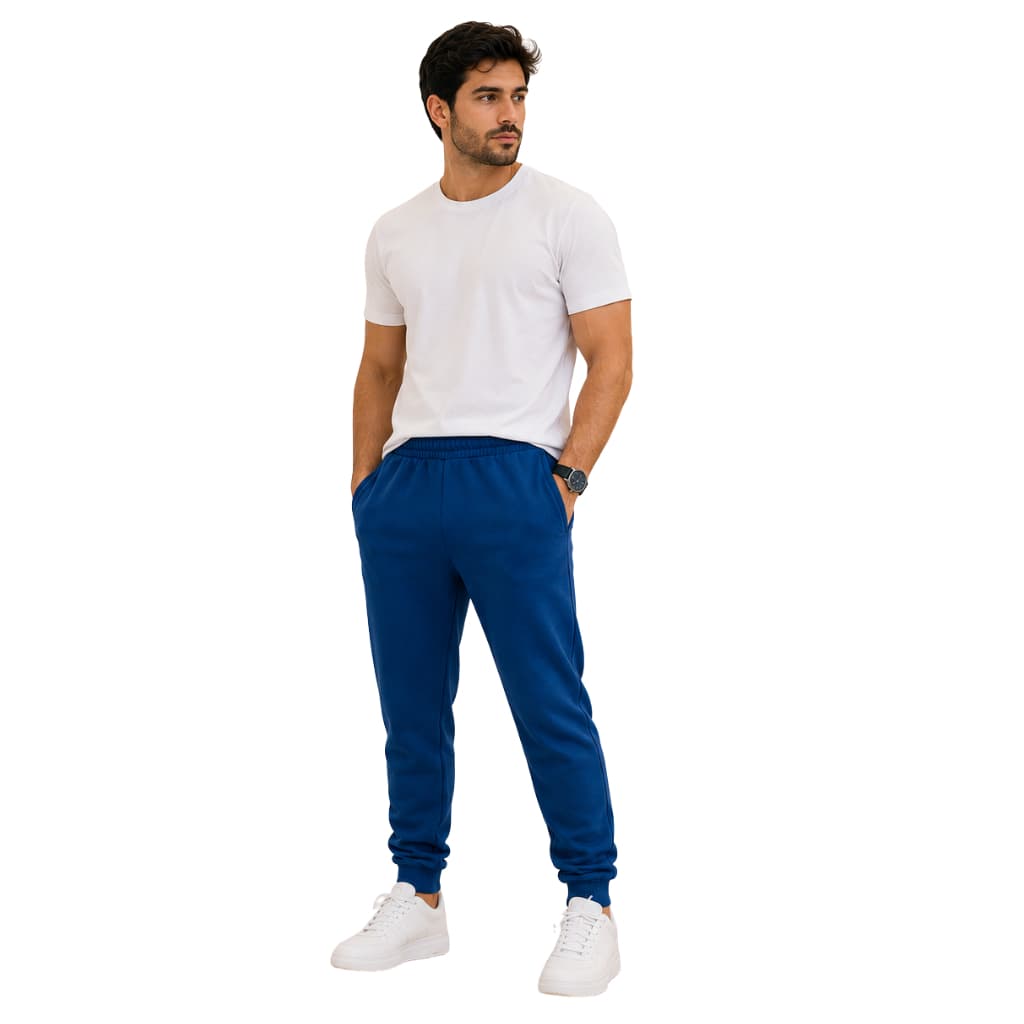 Kit 2 Calça Moletom Básica Flanelada Lisa Masculina Com Punho