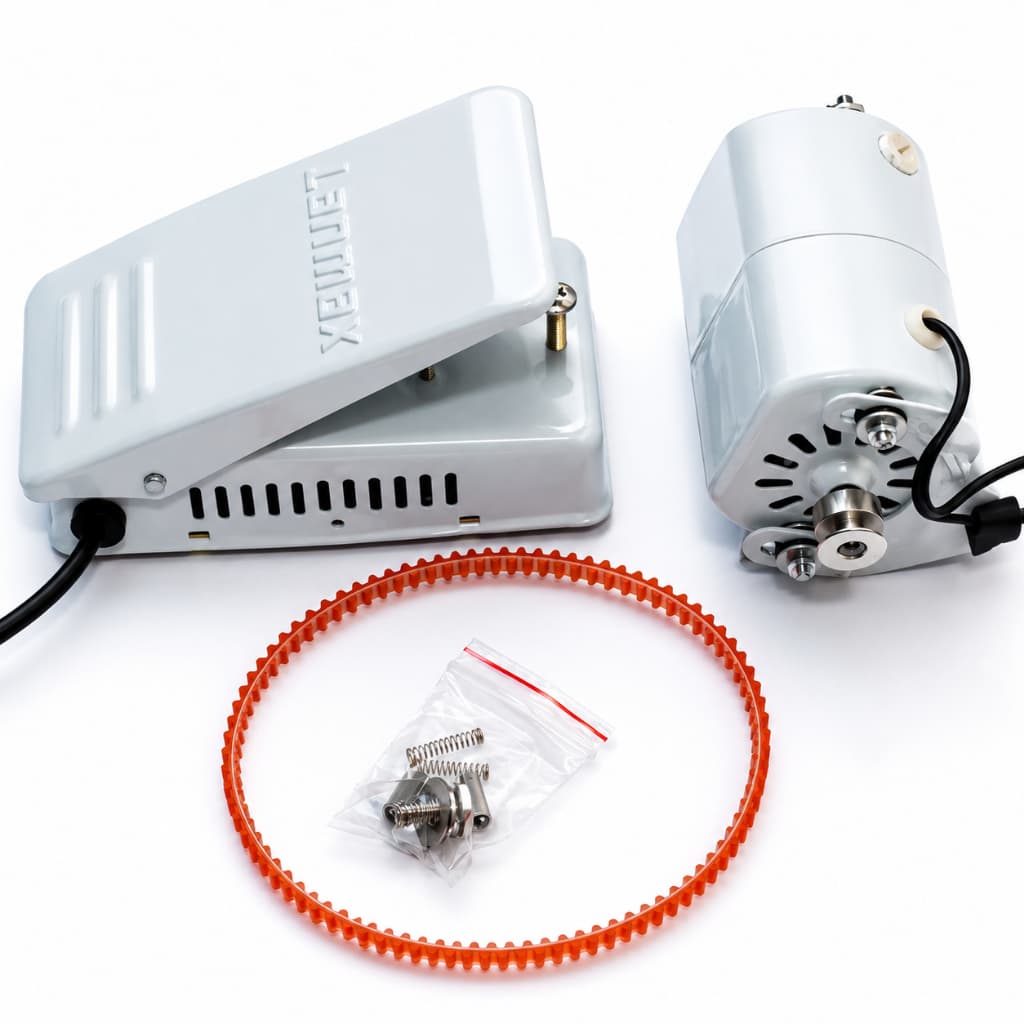 Motor Para Máquina De Costura Doméstica 110v/220v Completo Com Pedal E Correia