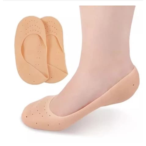 Meia Silicone Hidratante Pé Calcanhar Antiderrapante Aumento pes Protetor Silicone Pe Sapato Par de Meia Palmilha