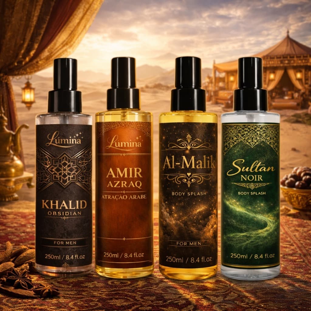 Kit 4 Body Splash Arabe 250ml Perfume Arabe Masculino Original Alta Fixação Luxo