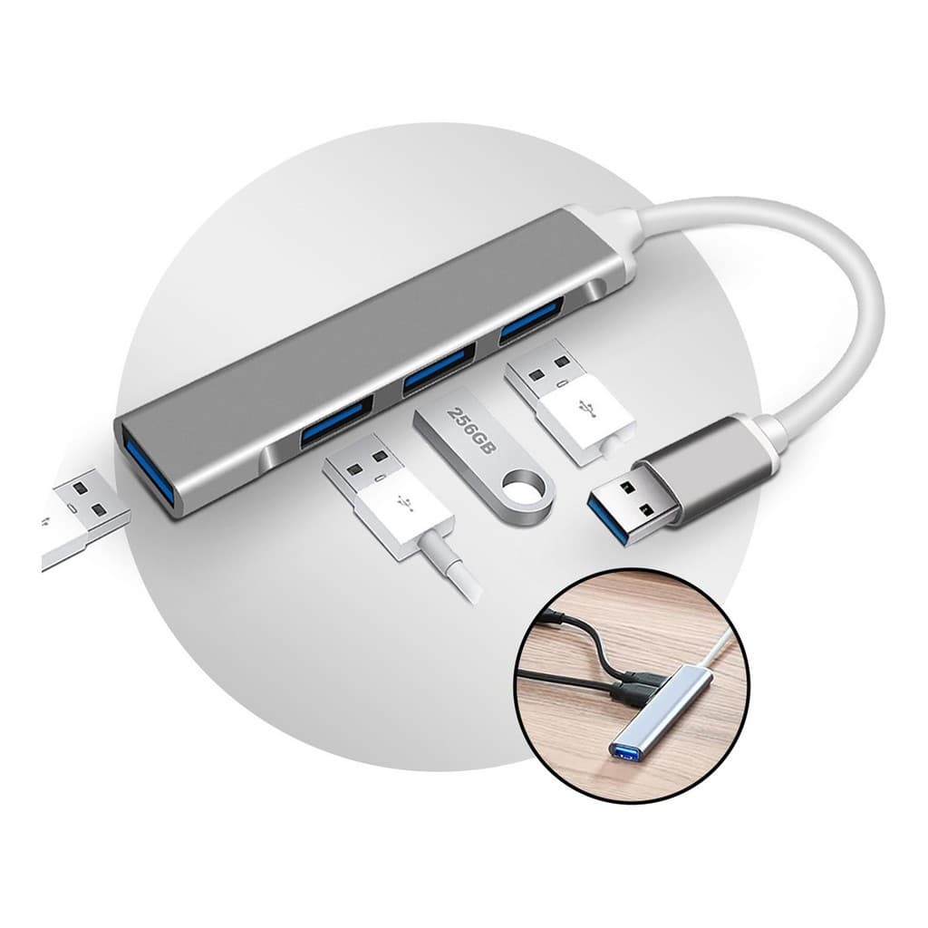 Hub USB 4 Portas, Expansor 4 em 1 para Notebook e PC - Prático e Compacto
