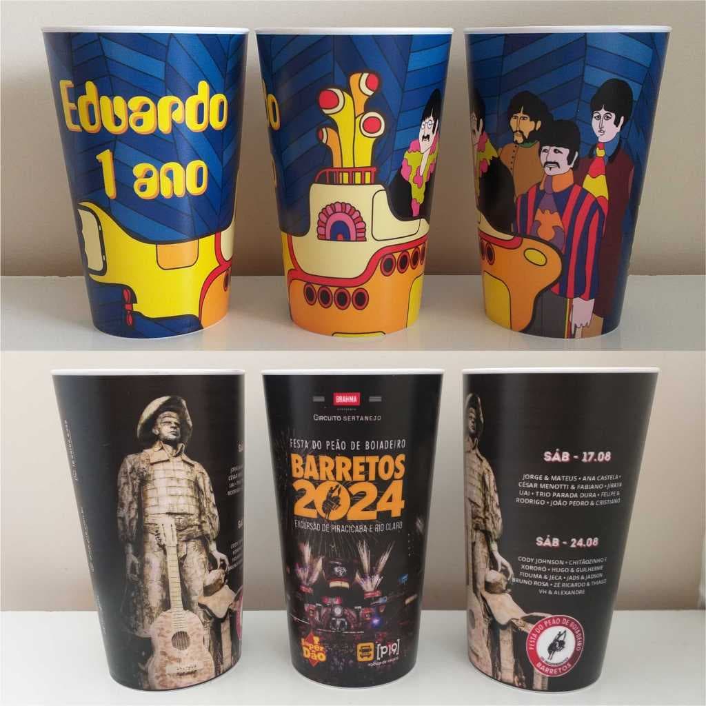 50 Copos Ecológicos 400 ml - Impressão Colorida 360°