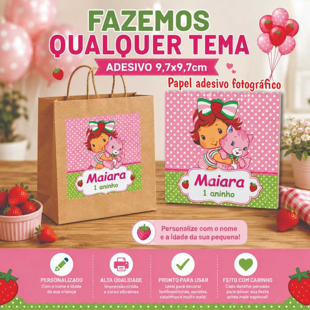 Rótulo Adesivo Personalizado Sacola Kraft Acetato Plástico Papel Fotográfico Laminado Alta Definição