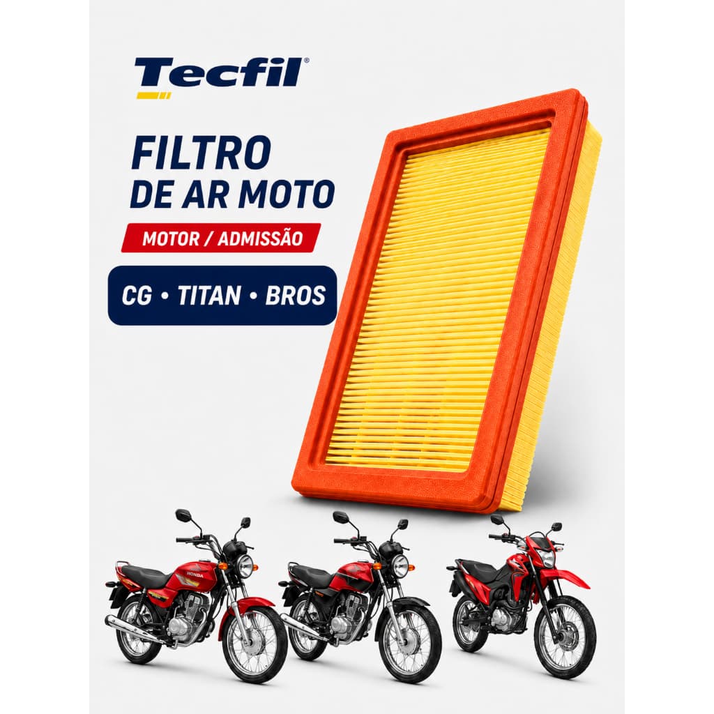 Filtro Ar Tecfil CG 125 150 Bros Pop XRE 190