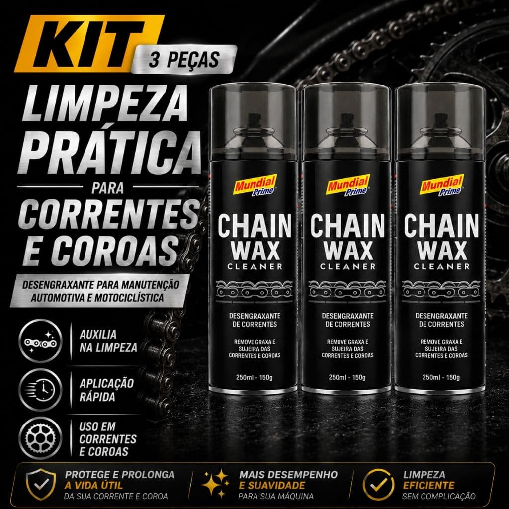 Desengraxante Spray Chain Wax Cleaner 250ml Tira Graxa de Correntes Remove Sujeiras Dissouve Graxa