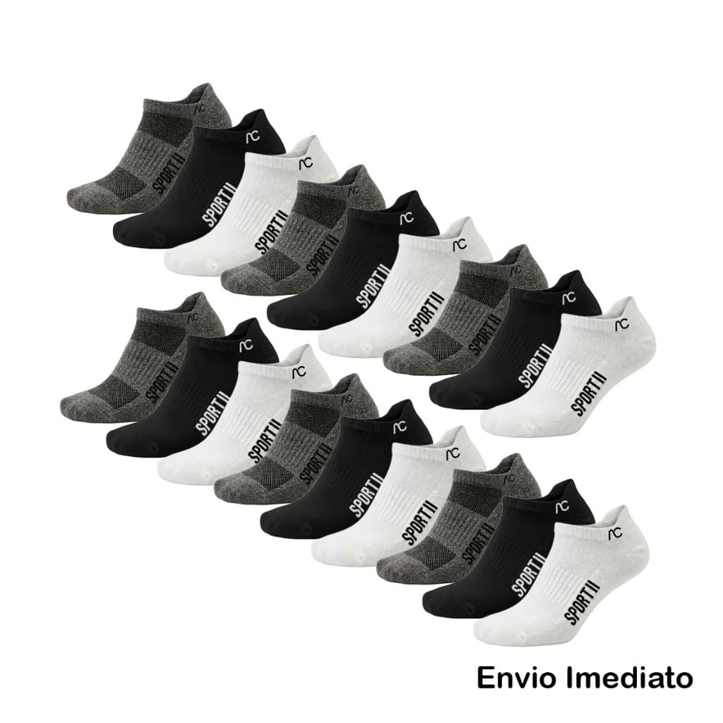 Kit 9 ou 18 Meias Soquete Sport AC Original