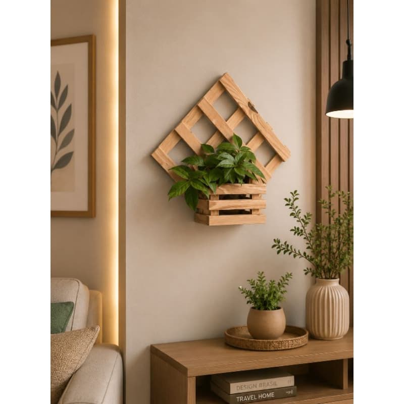 Floreira Jardim Vertical Floreira de Parede Cachepô Madeira 30cm