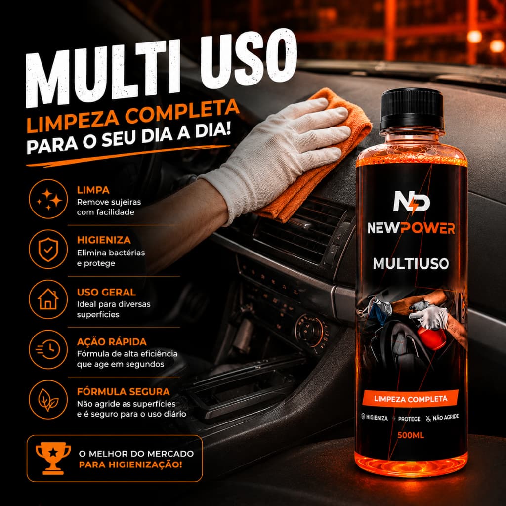 Multiuso New Power para Painéis, estofados, Teto, e interno do veiculo