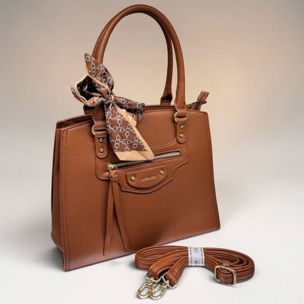 Bolsa Feminina Tote Elegante Estruturada Couro PU com Alça Transversal