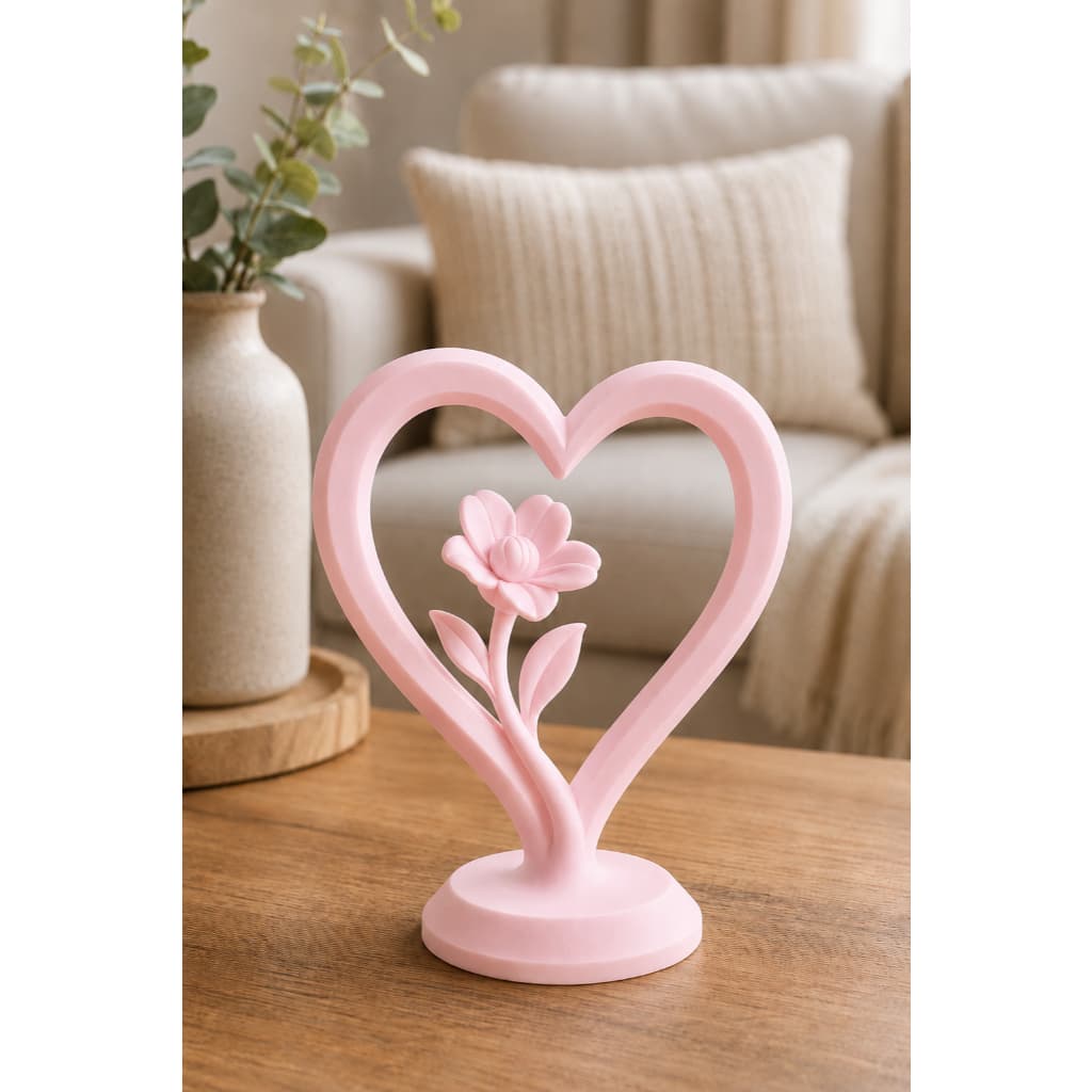 Enfeite Coração com Flor Presente Criativo para Esposa e Namorada
