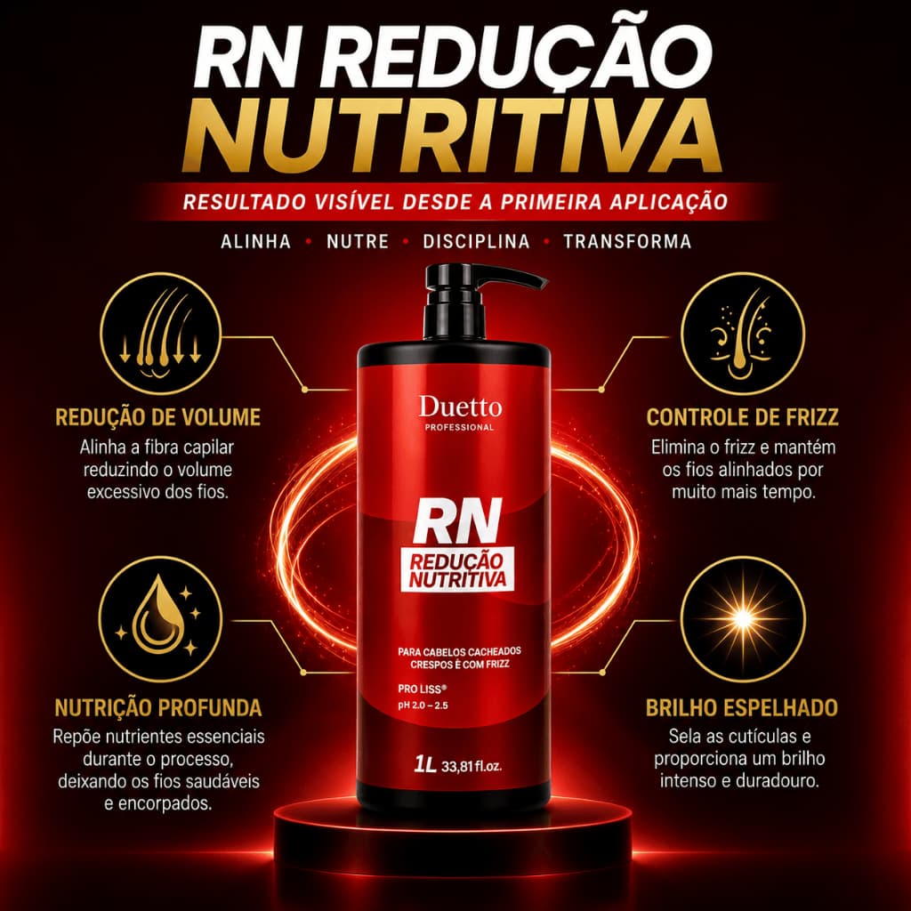 Progressiva Sem Formol De Aminoácidos RN Redução de Volume Duetto 1000ML
