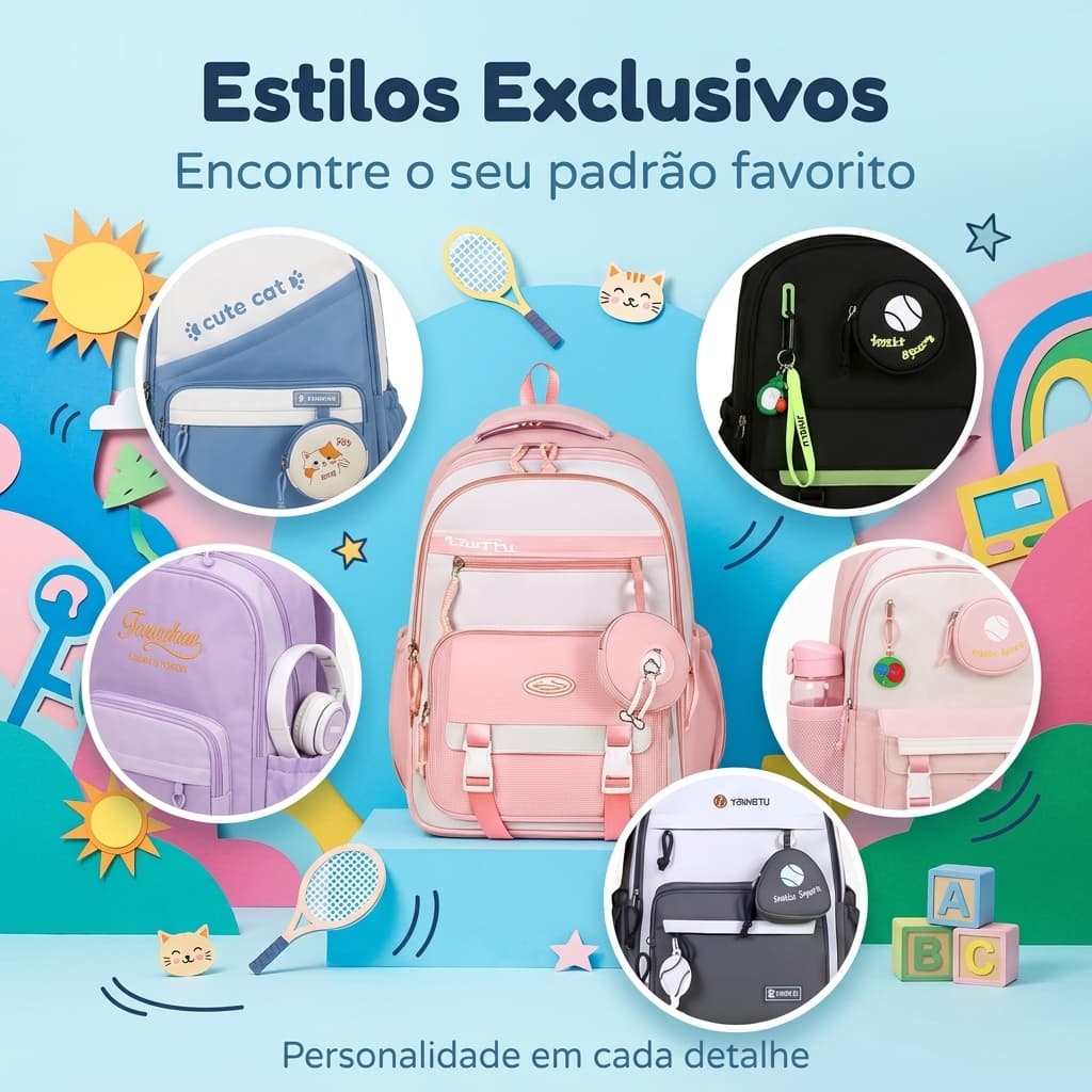 Mochila Impermeável Estilosa com Compartimento para Notebook  Infantil e Adulto | Pronta Entrega