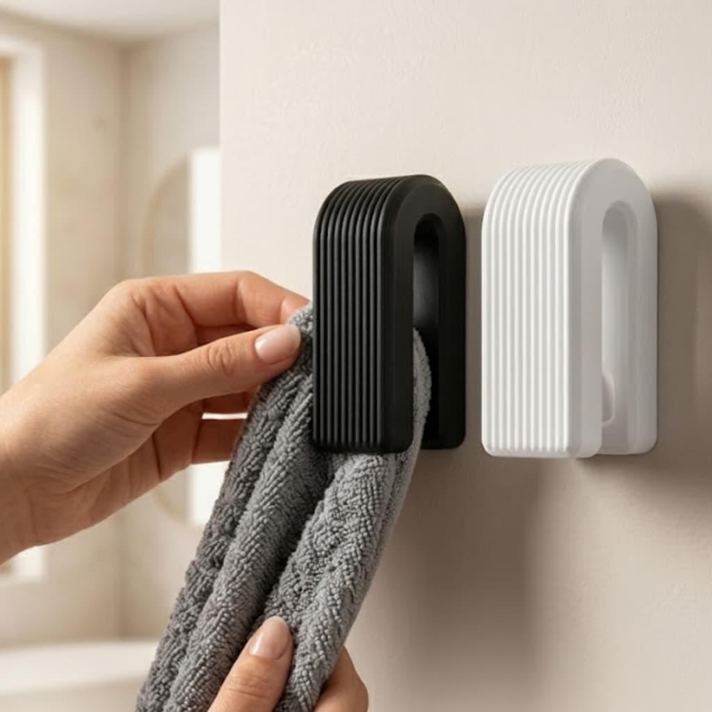 Suporte Porta Toalha De Rosto E Pano De Prato Adesivo 3M Sem Furar Parede Organizador Minimalista Para Banheiro Cozinha