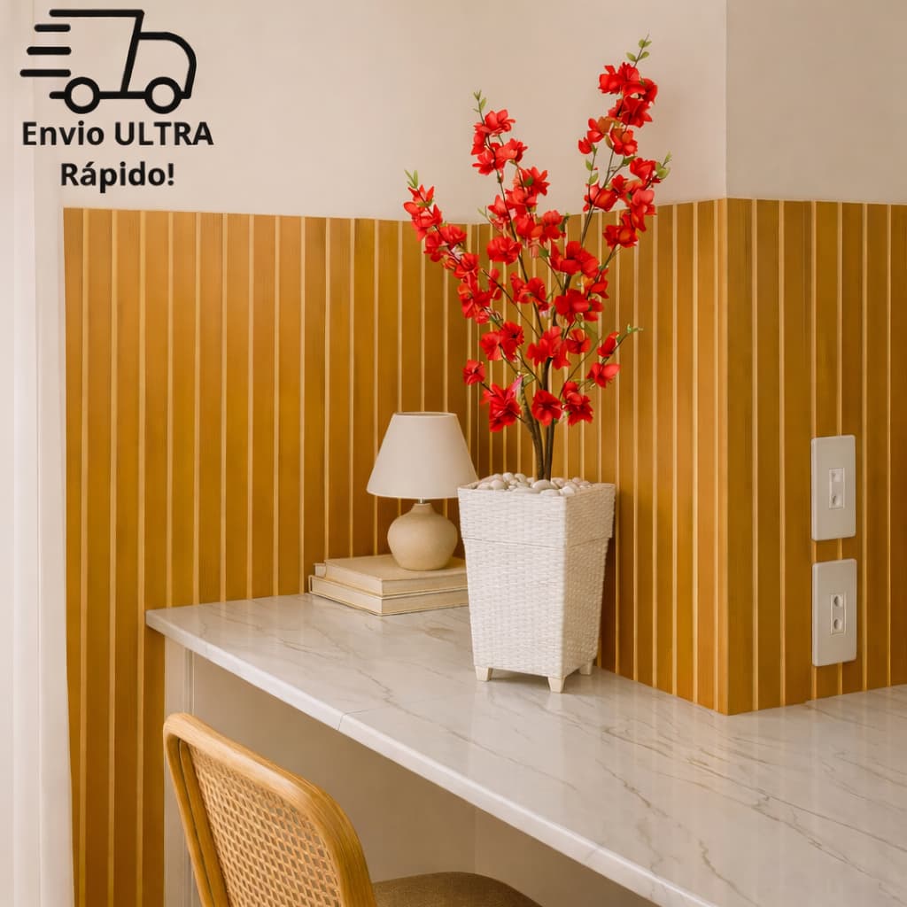 Kit até 100 Ripados MDF Decoração de Parede Painel Sala Cozinha 45 x 11cm - Envio Rápido
