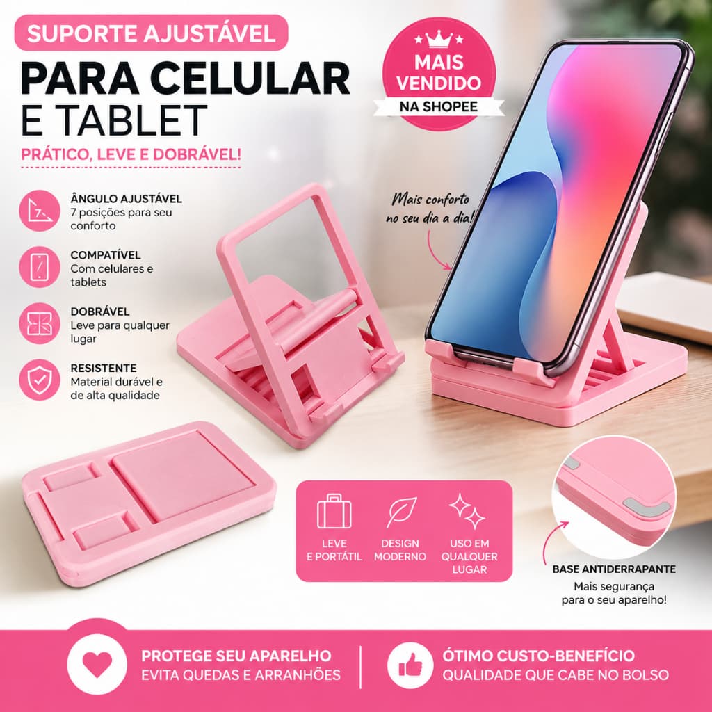 Suporte de mesa para Celular e Tablet Ajustável Gamer Apoio de mesa+MIMO