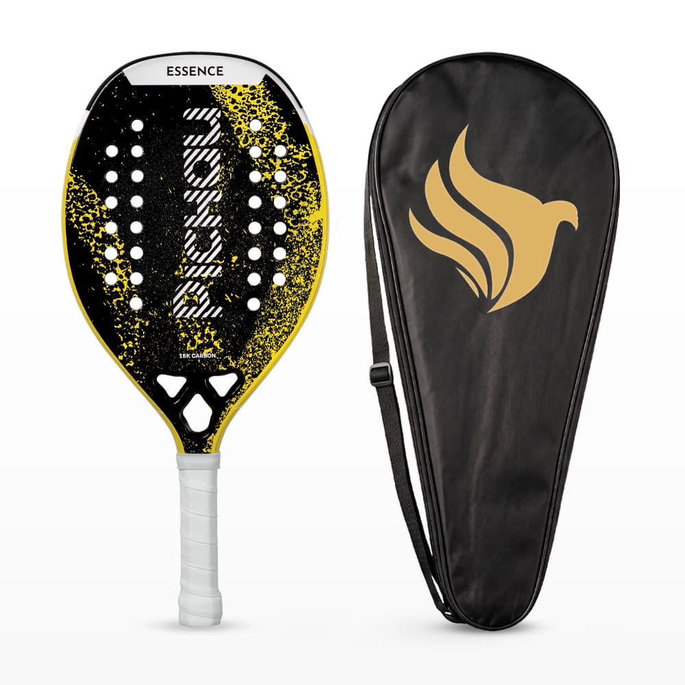 Raquete de Beach Tennis Pichau Golden Cove 18K Carbon 28 Furos, PES-RKT18-GLD