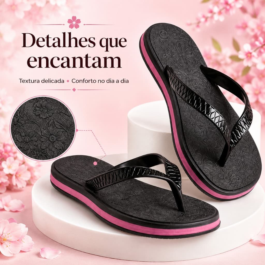 Chinelo Sandália Feminino 100% Micro Ortopedico Leve Macio Confortável Envio Imediato