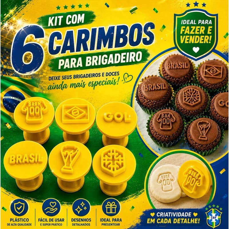 kit carimbo para brigadeiros Brasil