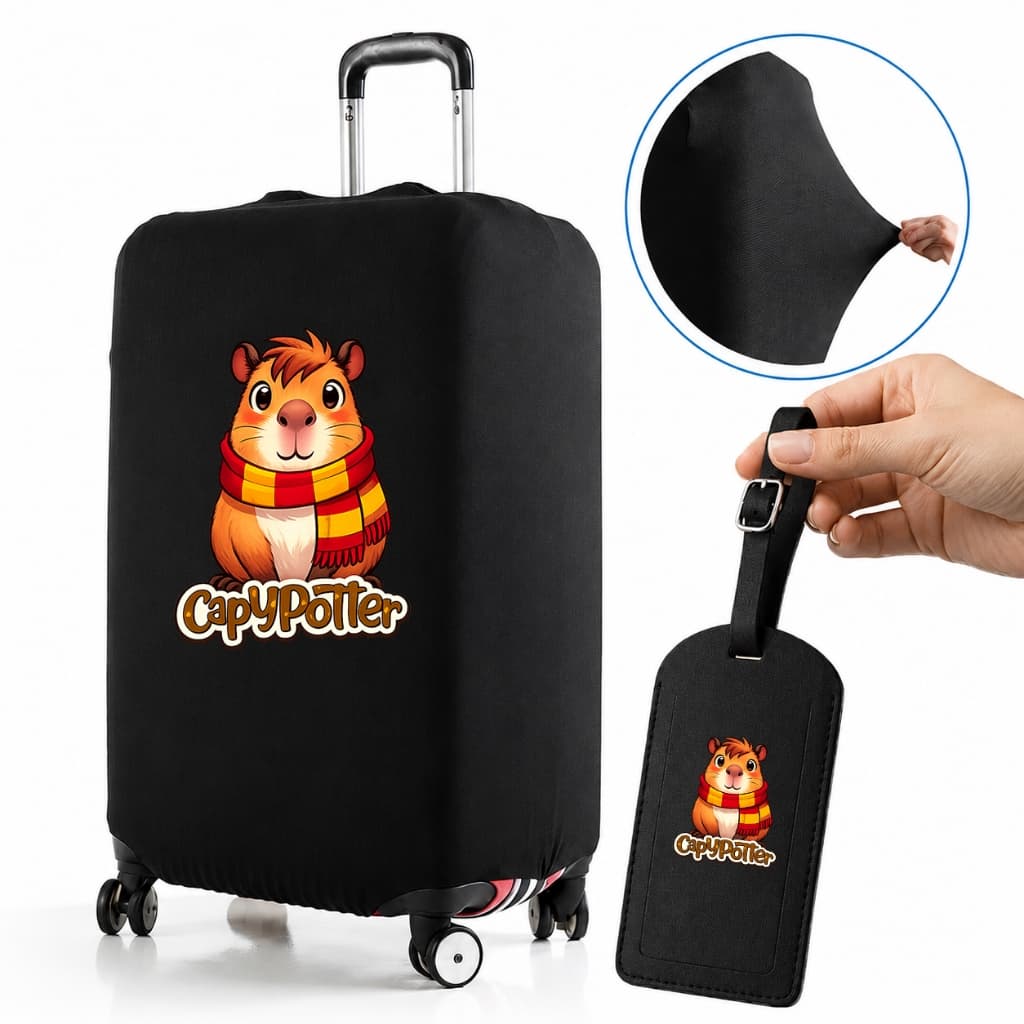 Capa De Mala 8 a 23KG P-M-G Personalizada CapyPotter Protetor Bagagem Para Viagem Protetora Grande