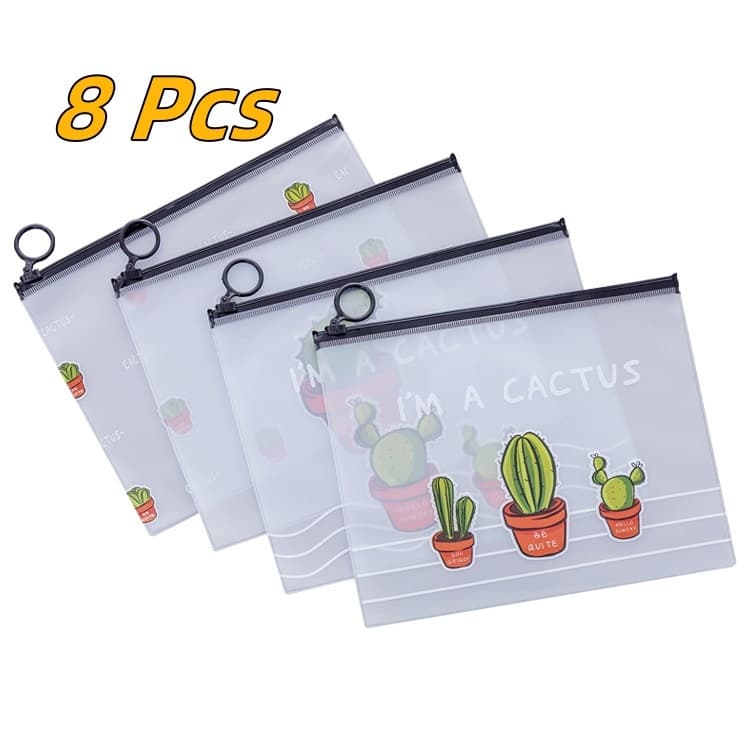 8 Kit Pasta Arquivo Transparente Catita Vedação Eficaz Com Argola Para Transporte