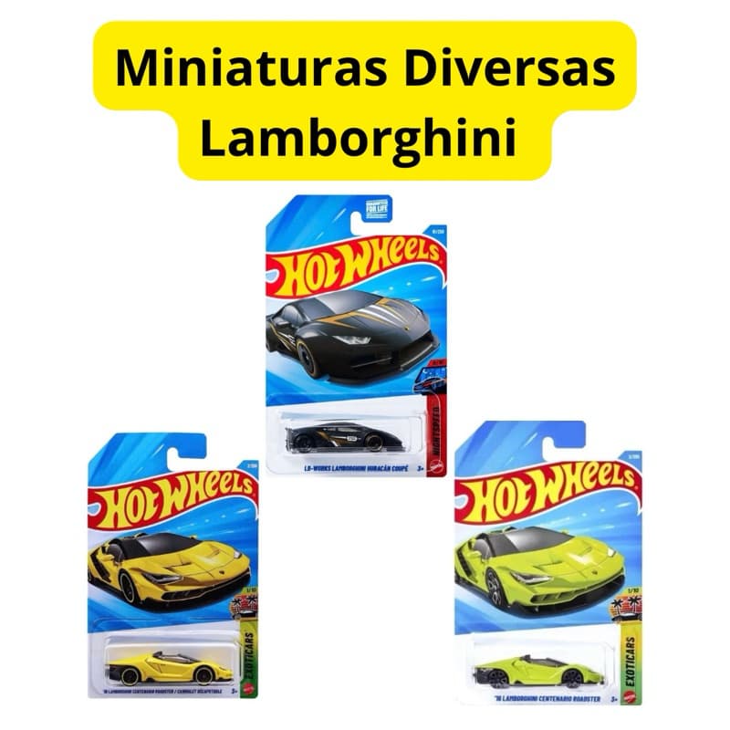 Carrinho Miniatura Hot Wheels LB-Works Lamborghini Huracán Coupé e Centenário Roadster