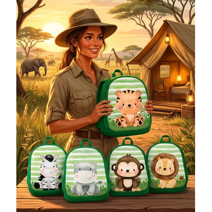 Mochila Safari para Aniversário  Lembrancinhas kits 10/20/30 unidades