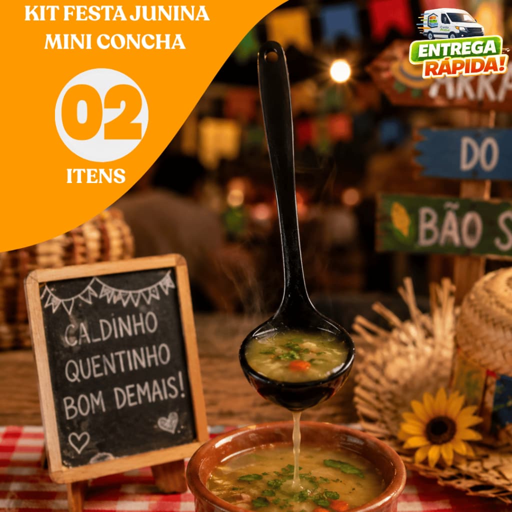 Kit 2 Mini Conchas Festa Junina Para Caldo Doces Quentão Feijoada Feijao Restaurante Buffet