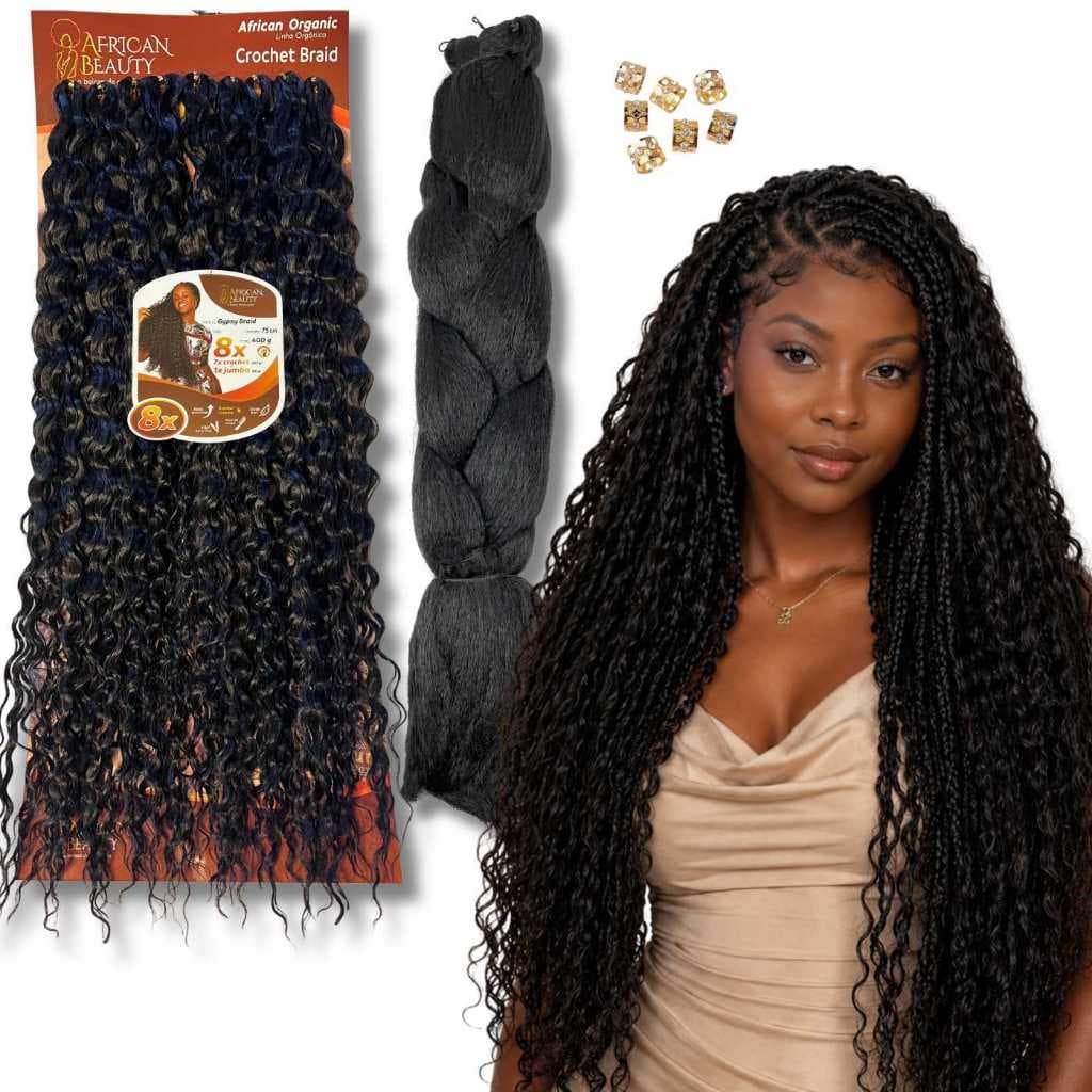 Cabelo Crochet Gypsy Braid 75cm 400g E Jumbo Para Tranças African Beauty