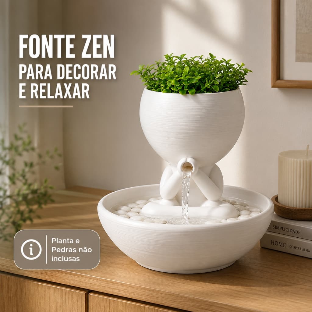 FONTE DE ÁGUA ZEN BIVOLT PODE SER USADO COMO BEBEDOURO GATOS