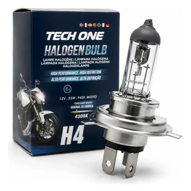 Lâmpada Halógena Tech One Moto H4 12v 60/55w 4300k Unidade