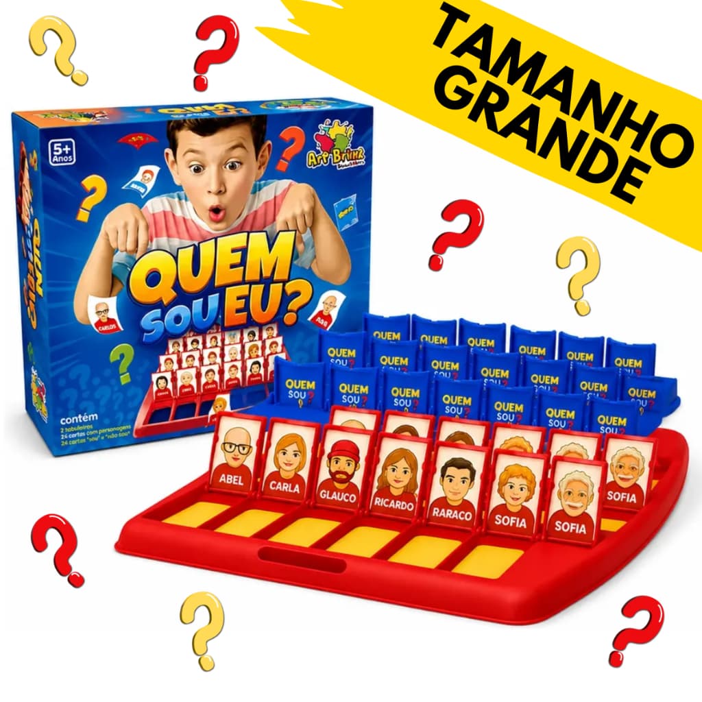 Jogo Quem Sou Eu Grande Para Crianças Brinquedo Divertido Jogos de Tabuleiros Cara a Cara Interativo