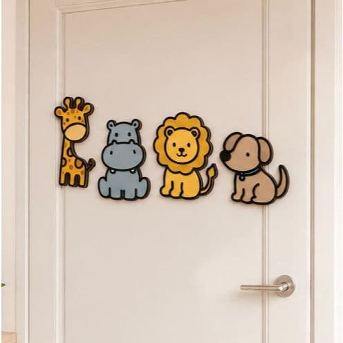 Quadro Decorativo Infantil Animais/Safari MDF